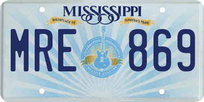 MS license plate MRE869