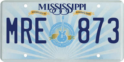 MS license plate MRE873