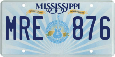 MS license plate MRE876