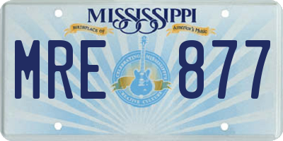 MS license plate MRE877
