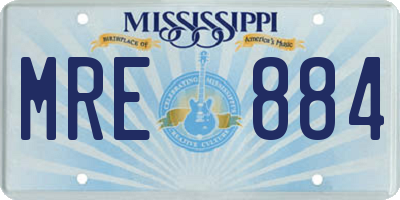 MS license plate MRE884