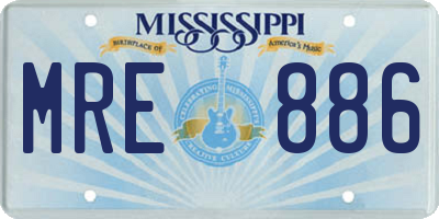 MS license plate MRE886