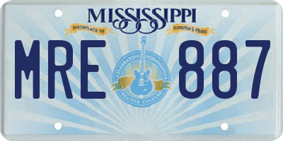 MS license plate MRE887