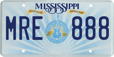 MS license plate MRE888