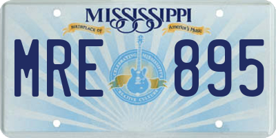 MS license plate MRE895