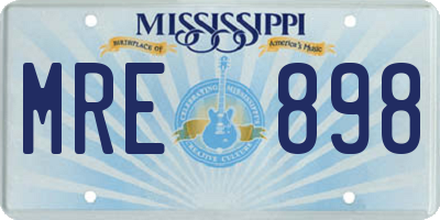 MS license plate MRE898