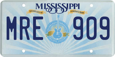 MS license plate MRE909