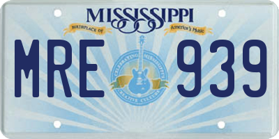 MS license plate MRE939