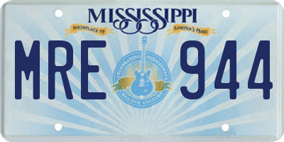 MS license plate MRE944