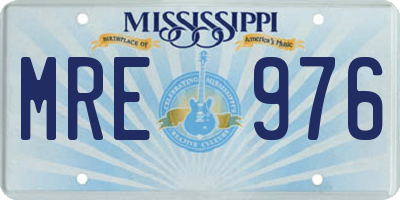MS license plate MRE976