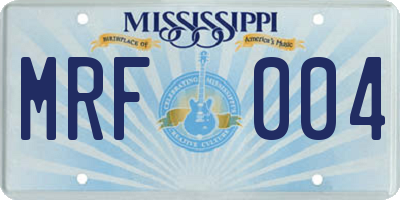 MS license plate MRF004