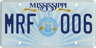 MS license plate MRF006