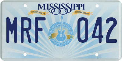MS license plate MRF042