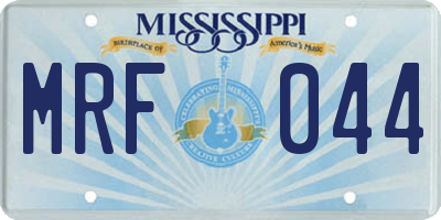 MS license plate MRF044