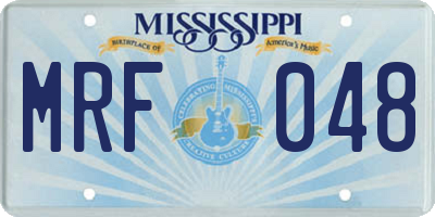 MS license plate MRF048