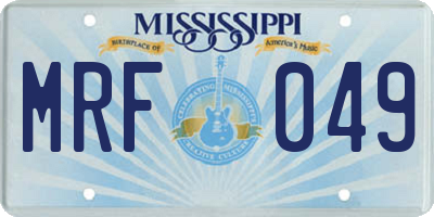 MS license plate MRF049