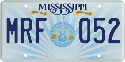 MS license plate MRF052