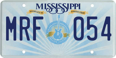 MS license plate MRF054