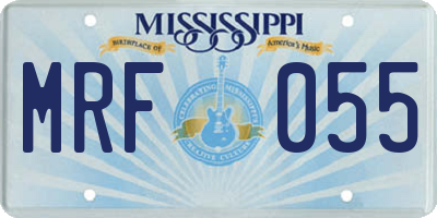 MS license plate MRF055