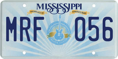 MS license plate MRF056