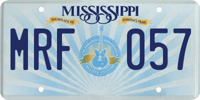 MS license plate MRF057