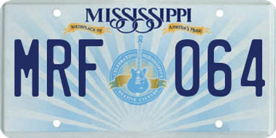 MS license plate MRF064