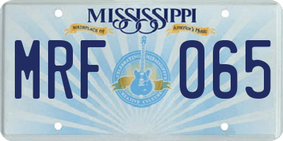MS license plate MRF065