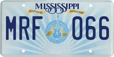 MS license plate MRF066
