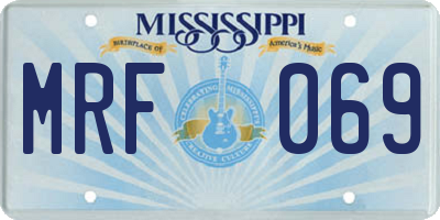 MS license plate MRF069
