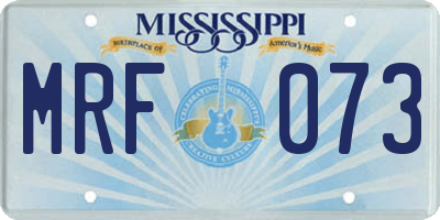 MS license plate MRF073