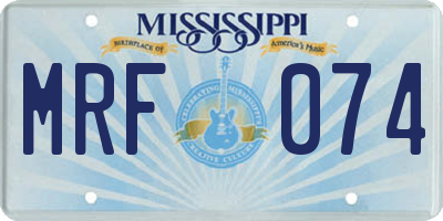 MS license plate MRF074