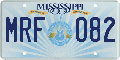 MS license plate MRF082