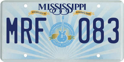 MS license plate MRF083