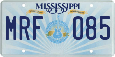 MS license plate MRF085