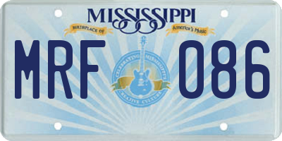 MS license plate MRF086