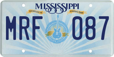 MS license plate MRF087