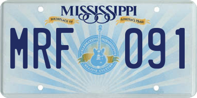MS license plate MRF091