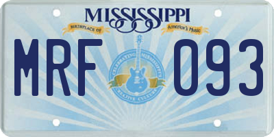 MS license plate MRF093