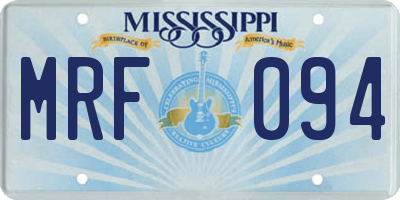 MS license plate MRF094