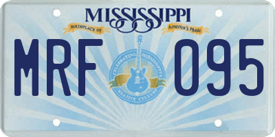 MS license plate MRF095