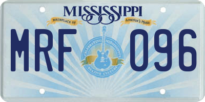 MS license plate MRF096