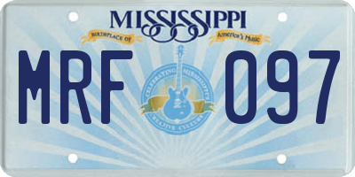 MS license plate MRF097