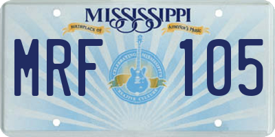 MS license plate MRF105
