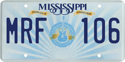 MS license plate MRF106