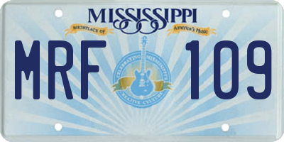 MS license plate MRF109
