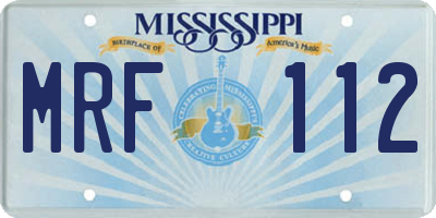 MS license plate MRF112