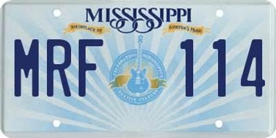 MS license plate MRF114