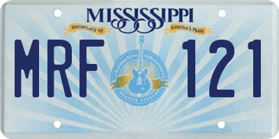 MS license plate MRF121
