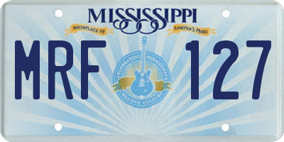 MS license plate MRF127