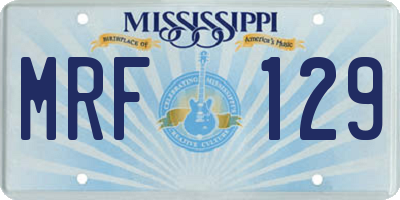 MS license plate MRF129